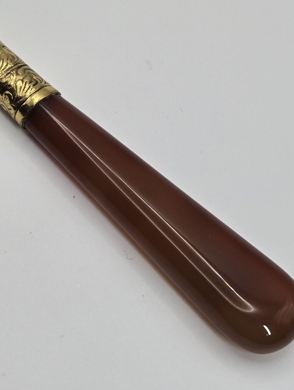 Vintage Brass Letter Openers Possibly Gumps Of San Francisco Aventurine & Agate - Picture 7 of 12